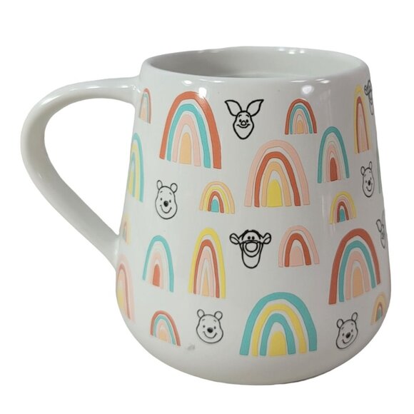 Disney Parks Winnie The Pooh & Pals Rainbows Mug 21oz Large Piglet Tigger NEW - Picture 4 of 12